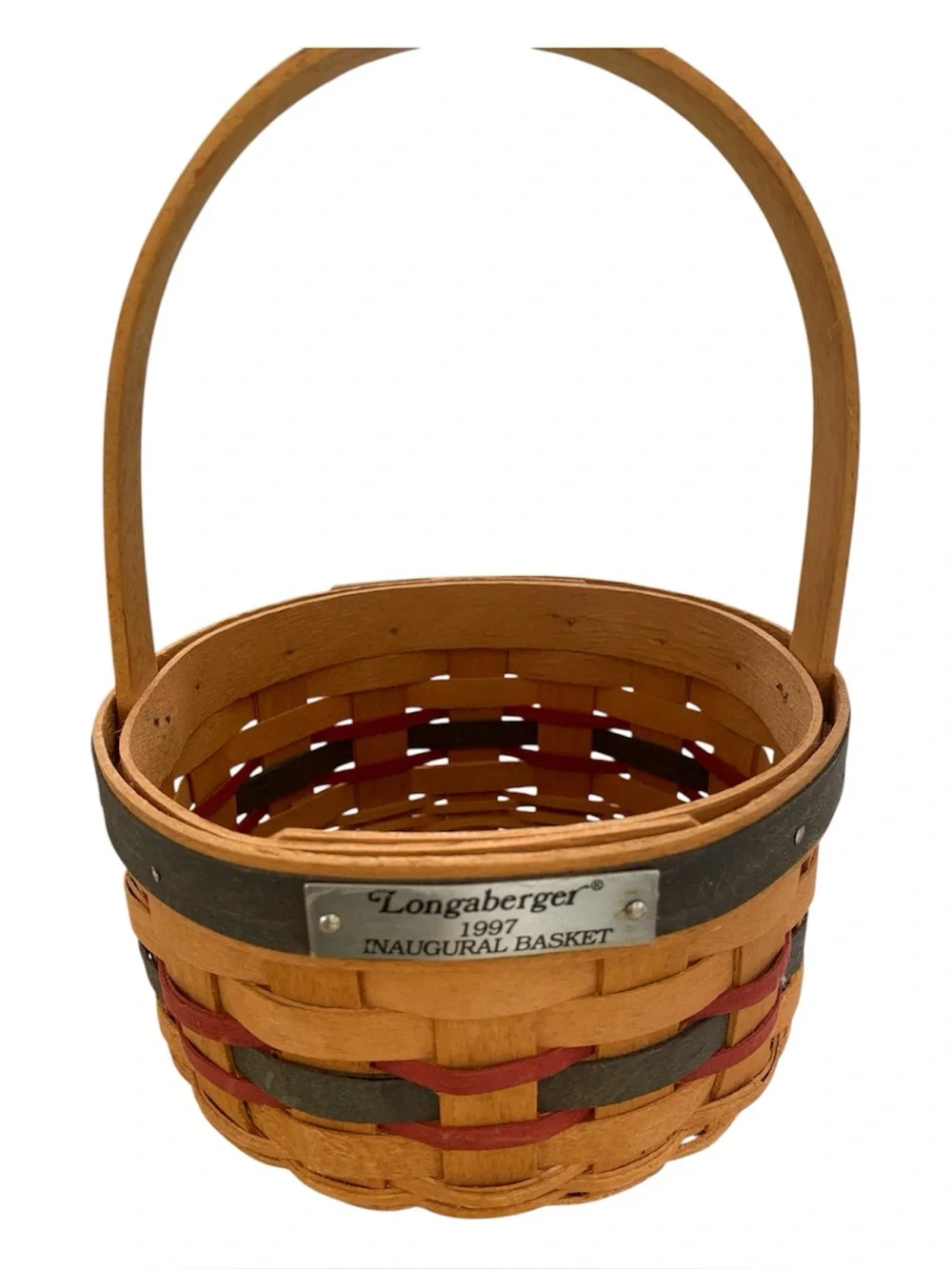 Longaberger 1997 Inaugural Basket - Red, Blue, Natural